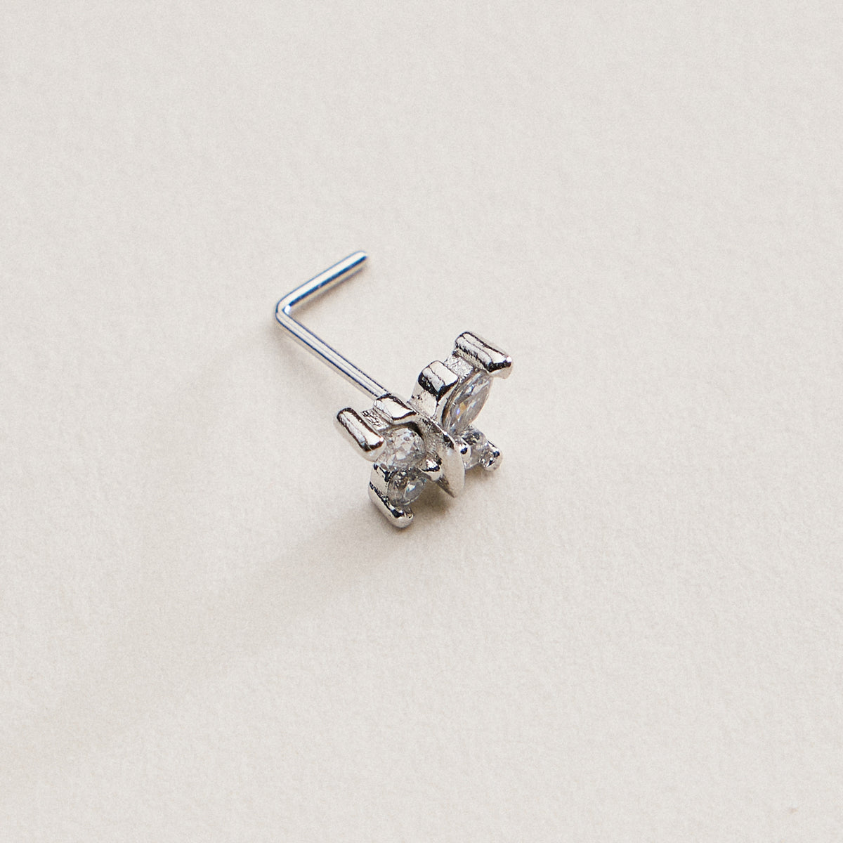 Butterfly CZ Nose Stud