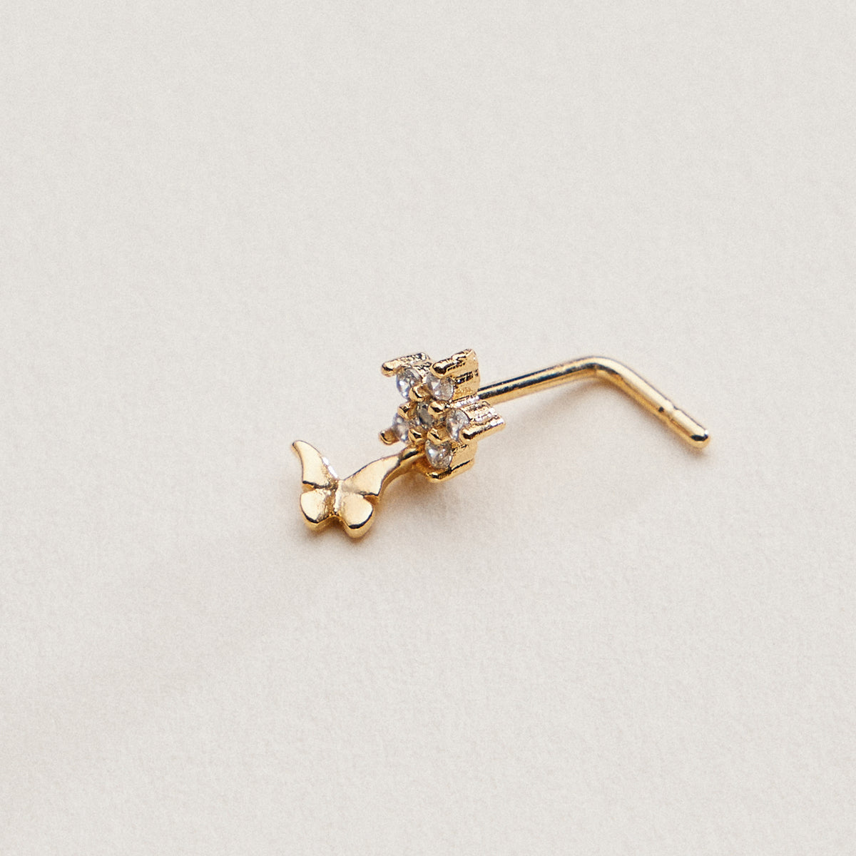 CZ Star Drop Butterfly Nose Stud