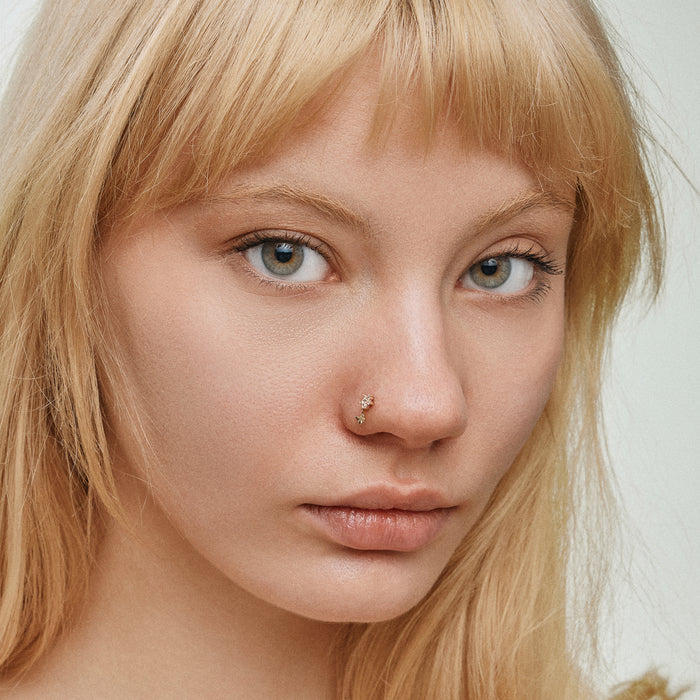 CZ Star Drop Butterfly Nose Stud