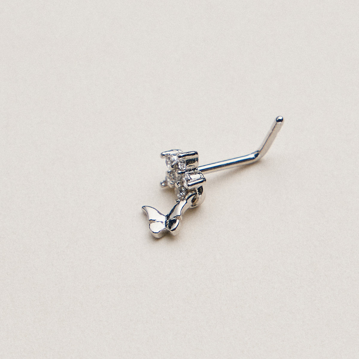 CZ Star Drop Butterfly Nose Stud