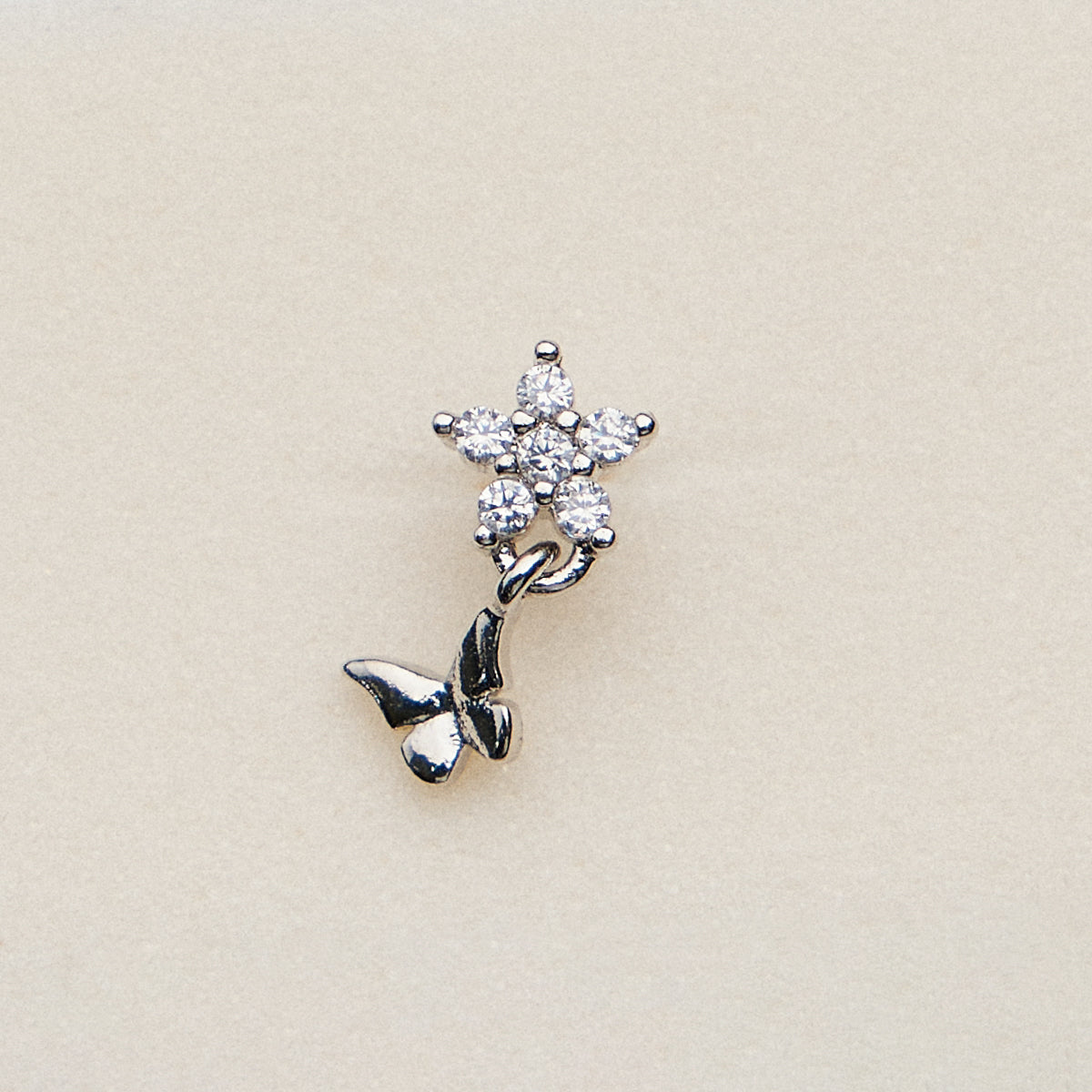 CZ Star Drop Butterfly Nose Stud