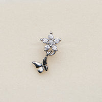 CZ Star Drop Butterfly Nose Stud