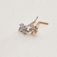 CZ Clover Flower Nose Stud