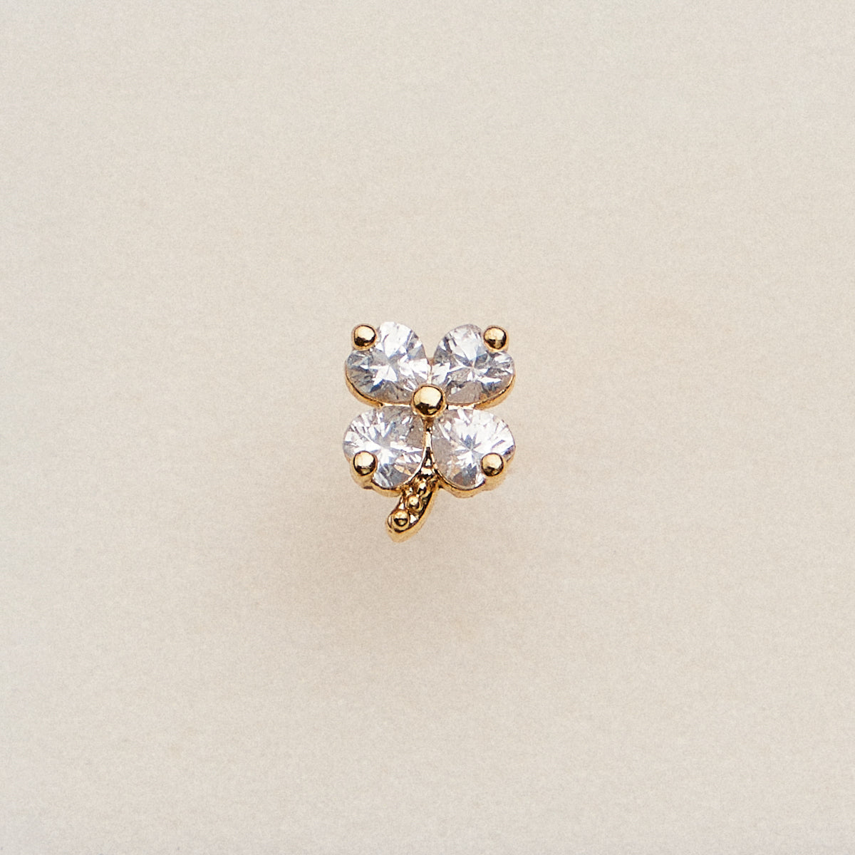 CZ Clover Flower Nose Stud
