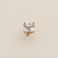 CZ Clover Flower Nose Stud