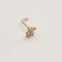 CZ Clover Flower Nose Stud