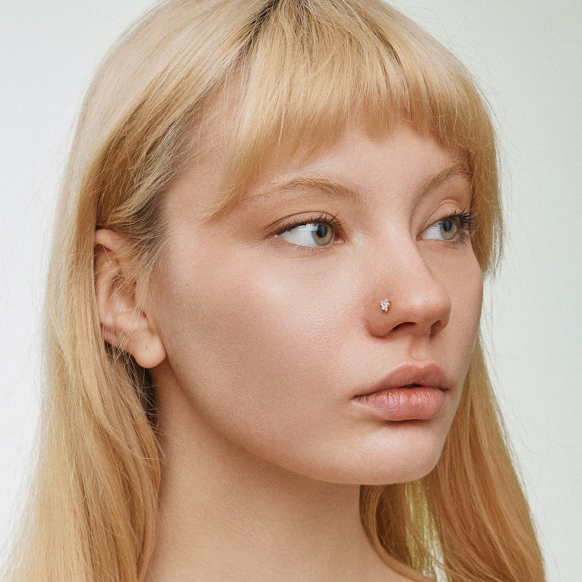 CZ Clover Flower Nose Stud