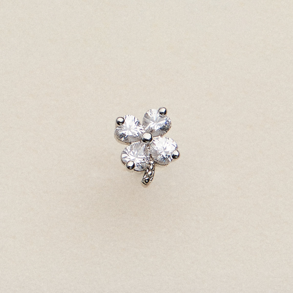 CZ Clover Flower Nose Stud