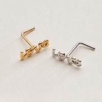 Minimal Script “Love” Nose Stud