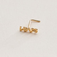 Minimal Script “Love” Nose Stud
