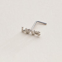 Minimal Script “Love” Nose Stud