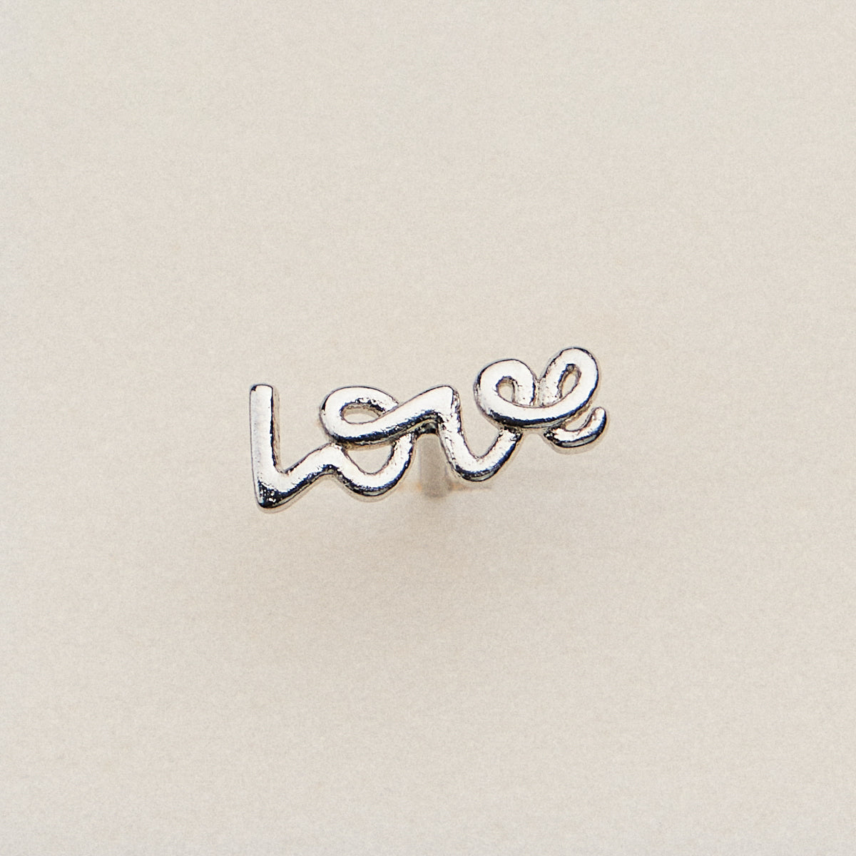 Minimal Script “Love” Nose Stud