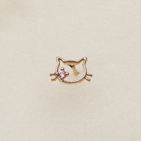 CZ Cat Face Outline Nose Stud