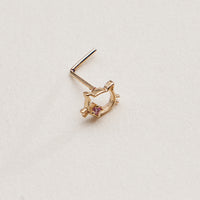 CZ Cat Face Outline Nose Stud
