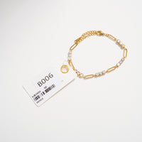 Gold-Tone CZ Link Chain Bracelet – Dainty Adjustable Crystal Paperclip Bracelet