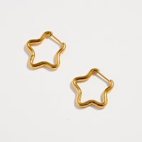 Stainless Steel Star Outline Hoop Earrings – Hypoallergenic & Tarnish Free