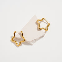 Stainless Steel Star Outline Hoop Earrings – Hypoallergenic & Tarnish Free