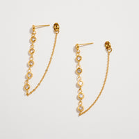 Stainless Steel CZ Chain Drop Earrings – Hypoallergenic & Tarnish Free