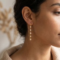 Stainless Steel CZ Chain Drop Earrings – Hypoallergenic & Tarnish Free