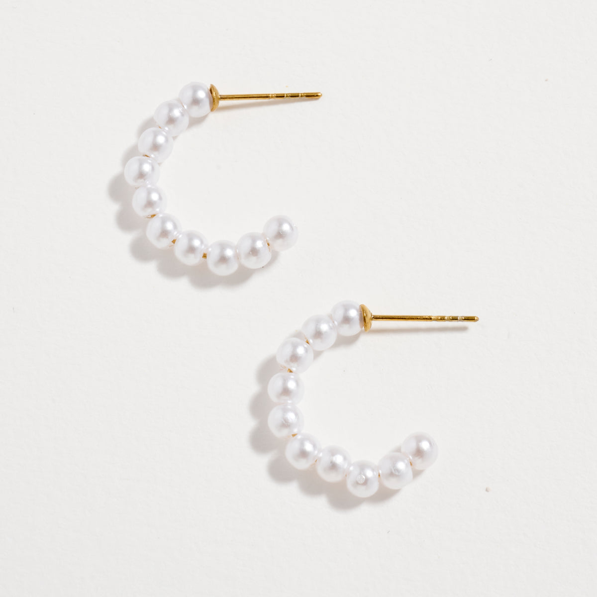 Stainless Steel Pearl Hoop Earrings – Hypoallergenic & Tarnish Free