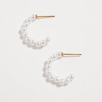Stainless Steel Pearl Hoop Earrings – Hypoallergenic & Tarnish Free