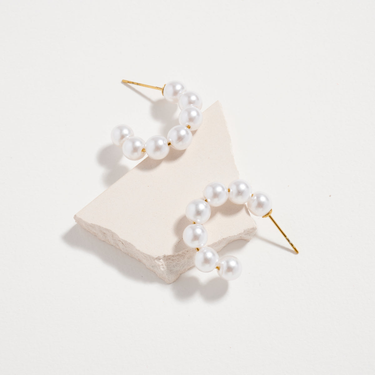 Stainless Steel Pearl Hoop Earrings – Hypoallergenic & Tarnish Free