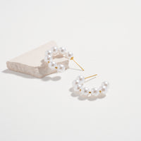 Stainless Steel Pearl Hoop Earrings – Hypoallergenic & Tarnish Free