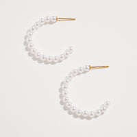 Stainless Steel Pearl Hoop Earrings – Hypoallergenic & Tarnish Free