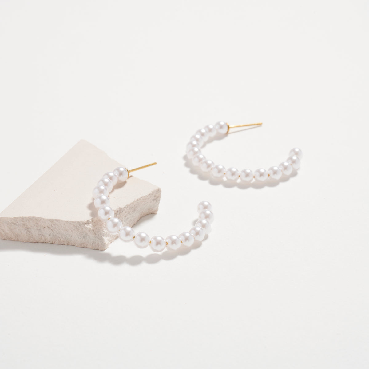 Stainless Steel Pearl Hoop Earrings – Hypoallergenic & Tarnish Free