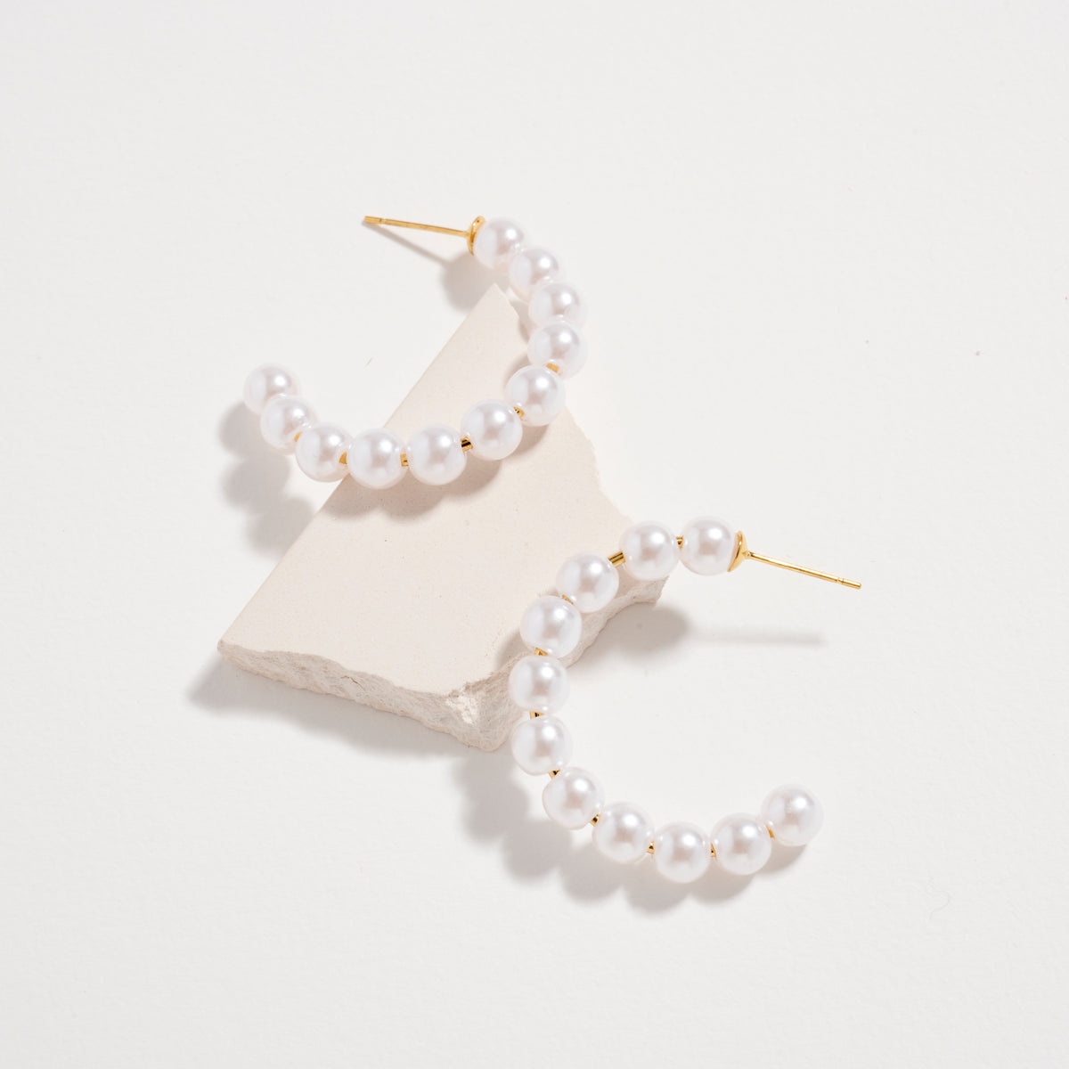 Stainless Steel Pearl Hoop Earrings – Hypoallergenic & Tarnish Free