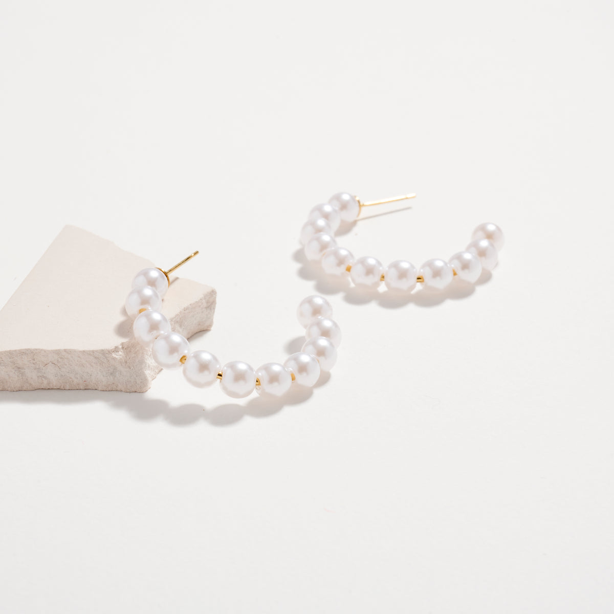 Stainless Steel Pearl Hoop Earrings – Hypoallergenic & Tarnish Free