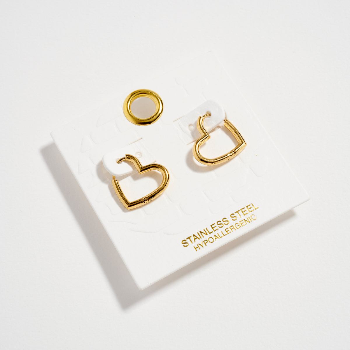 Stainless Steel Heart Hoop Earrings – Hypoallergenic & Tarnish Free