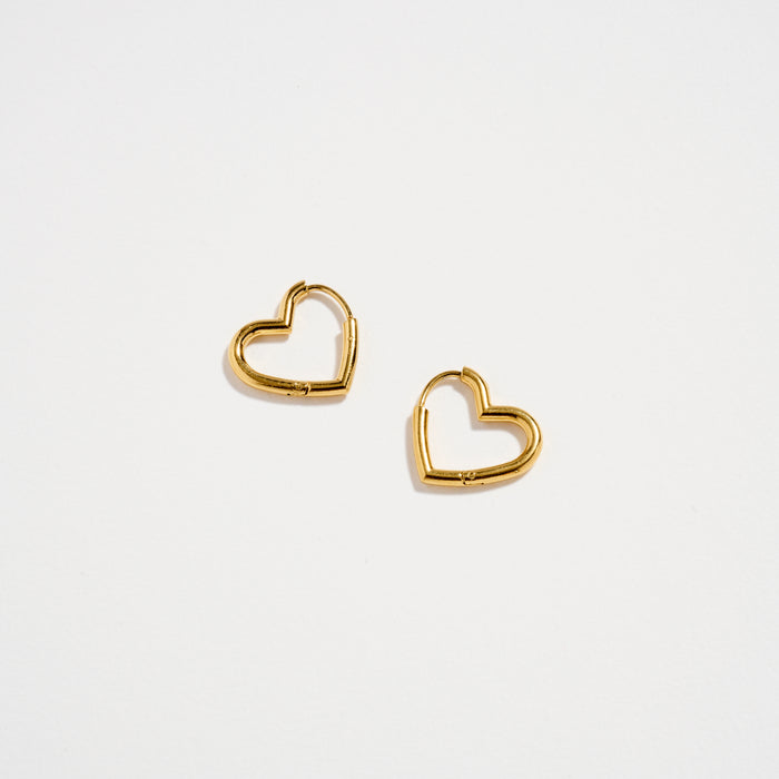 Stainless Steel Heart Hoop Earrings – Hypoallergenic & Tarnish Free