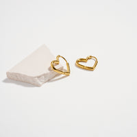 Stainless Steel Heart Hoop Earrings – Hypoallergenic & Tarnish Free