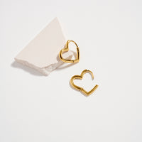 Stainless Steel Heart Hoop Earrings – Hypoallergenic & Tarnish Free