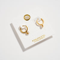 Stainless Steel CZ Drop Hoop Earrings – Hypoallergenic & Tarnish Free