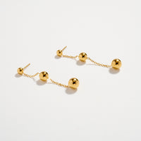 Stainless Steel Triple Ball Drop Earrings – Hypoallergenic & Tarnish Free