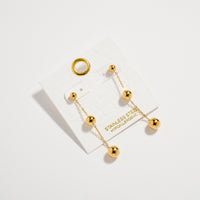 Stainless Steel Triple Ball Drop Earrings – Hypoallergenic & Tarnish Free