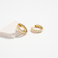 Stainless Steel Square CZ Hoop Earrings – Hypoallergenic & Tarnish Free