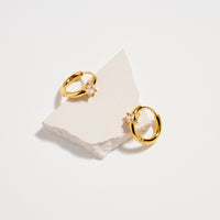 Stainless Steel CZ Stone Hoop Earrings – Hypoallergenic & Tarnish Free (3 Shapes)