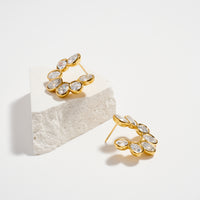 Stainless Steel Marquise CZ Cluster Hoop Earrings – Hypoallergenic & Tarnish Free