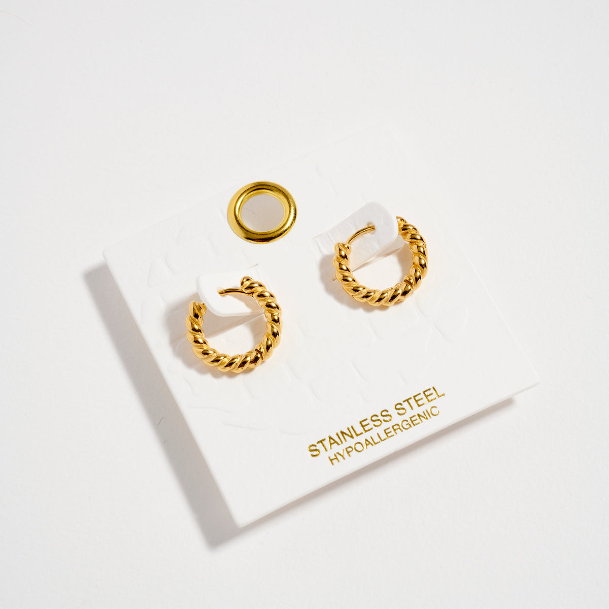 Stainless Steel Twisted Rope Hoop Earrings – Hypoallergenic & Tarnish Free