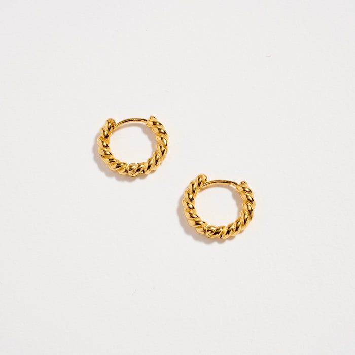 Stainless Steel Twisted Rope Hoop Earrings – Hypoallergenic & Tarnish Free