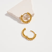 Stainless Steel Twisted Rope Hoop Earrings – Hypoallergenic & Tarnish Free