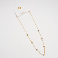 Gold-Tone CZ Station Necklace – Dainty Bezel-Set Crystal Chain Necklace
