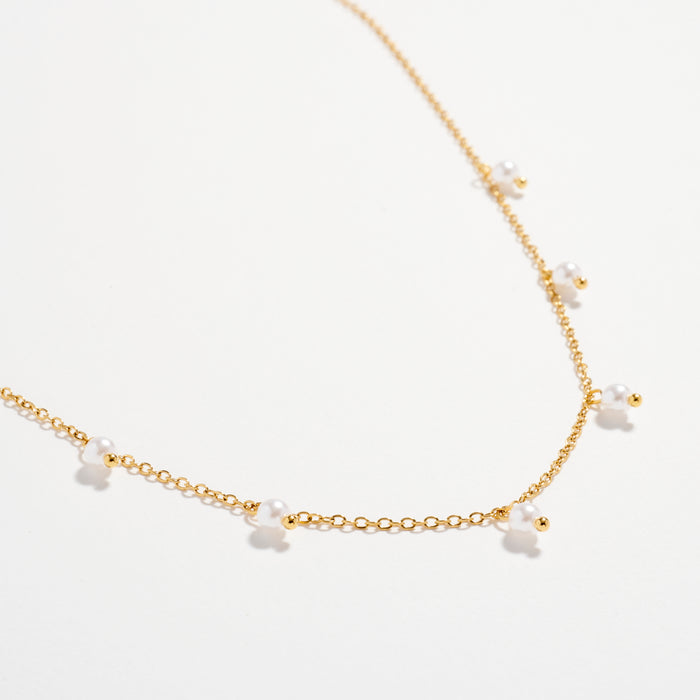 Stainless Steel Dainty Pearl Drop Necklace – Hypoallergenic & Tarnish Resistant