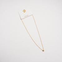 Gold CZ Solitaire Necklace – Dainty Bezel Pendant