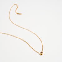 Gold CZ Solitaire Necklace – Dainty Bezel Pendant