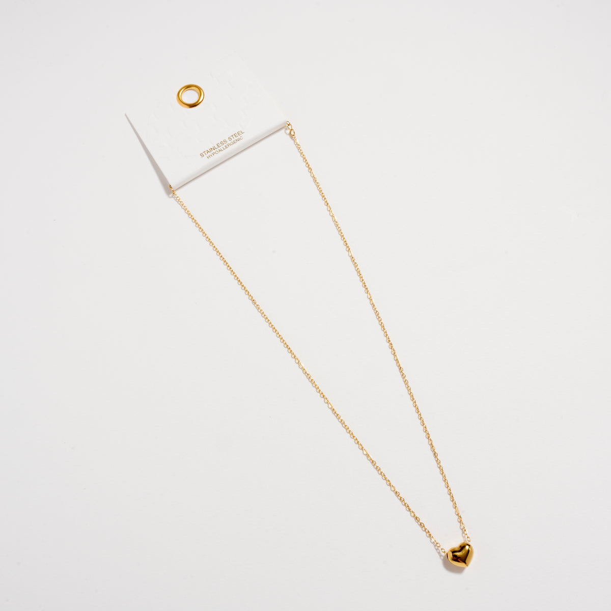 Gold Heart Necklace – Dainty Stainless Steel Pendant