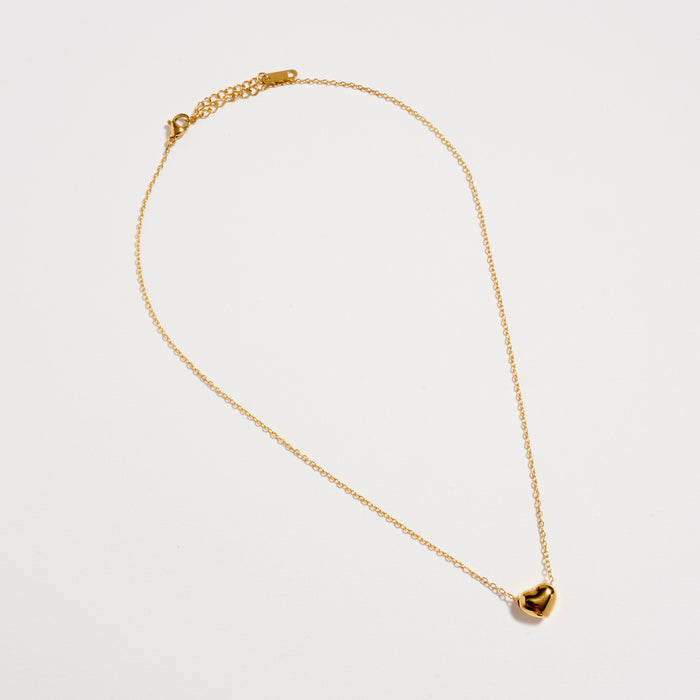Gold Heart Necklace – Dainty Stainless Steel Pendant